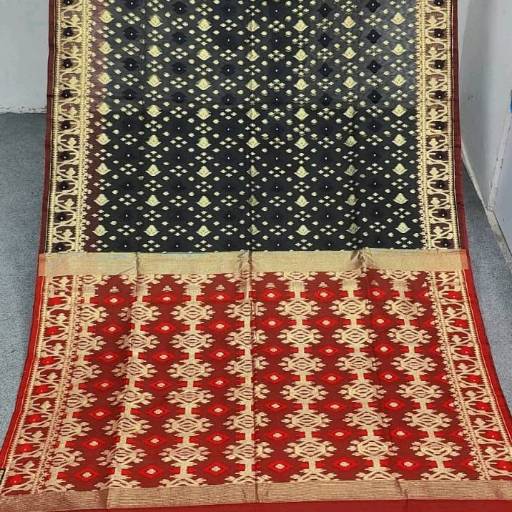 Dhakai Jamdani Saree - Red & Blue image 4