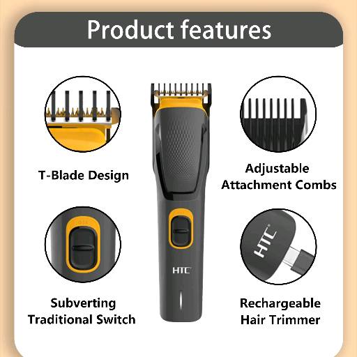 HTC AT-509 Rechargeable Beard Trimmer For Men image 2