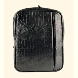 Crocodile dise Black Leather Backpack