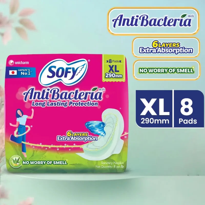 Sofy Antibacteria Sanitary Napkin (290mm) XL - 8Pads