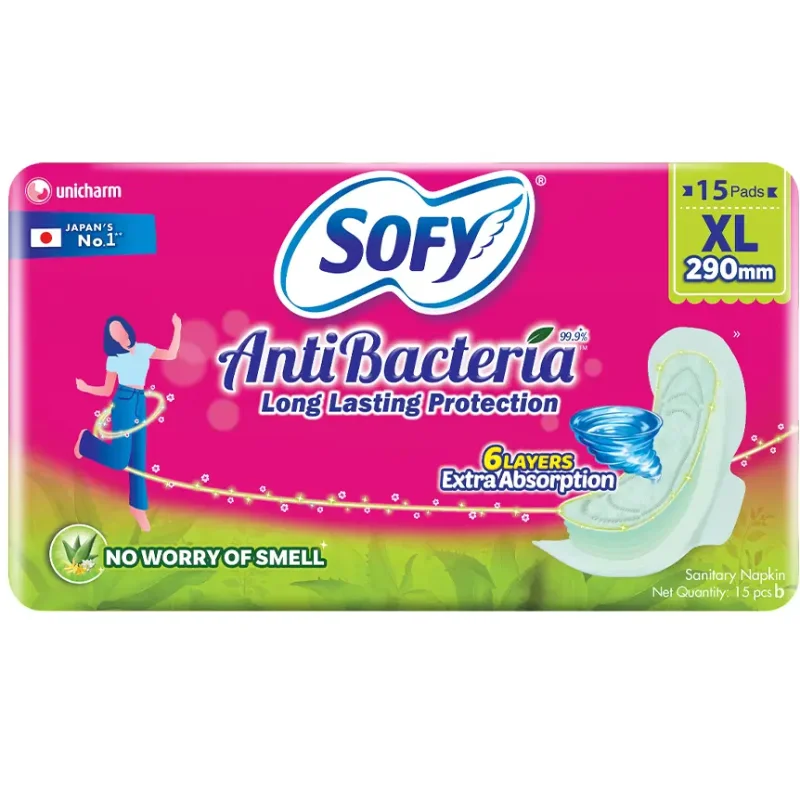 Sofy Antibacteria Sanitary Napkin (290mm) XL - 15Pads