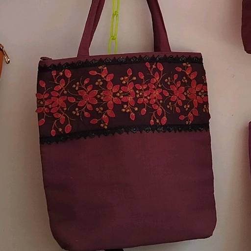 Jute Ladies Bag - Red & Black