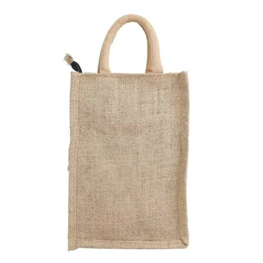 Jute crafted water bottle bag