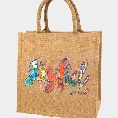 Printed handcrafted jute bag