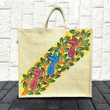 Printed hand carfted jute bag