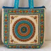 Ladies jute bag printed