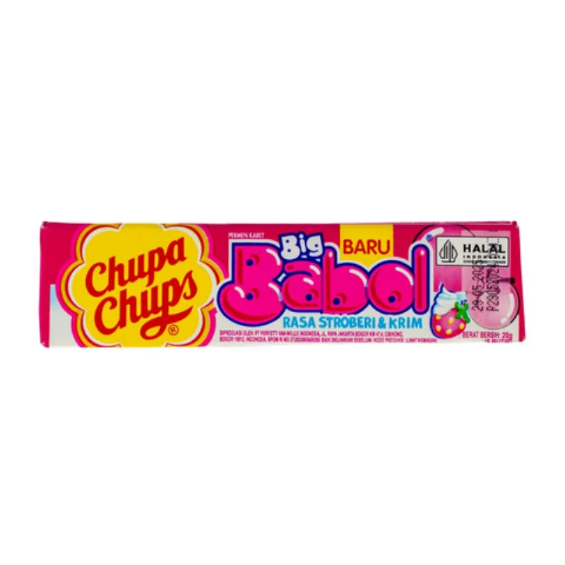 Chupa Chups Big Babol Bubble Gum Strawberry Flavour - 27.6g