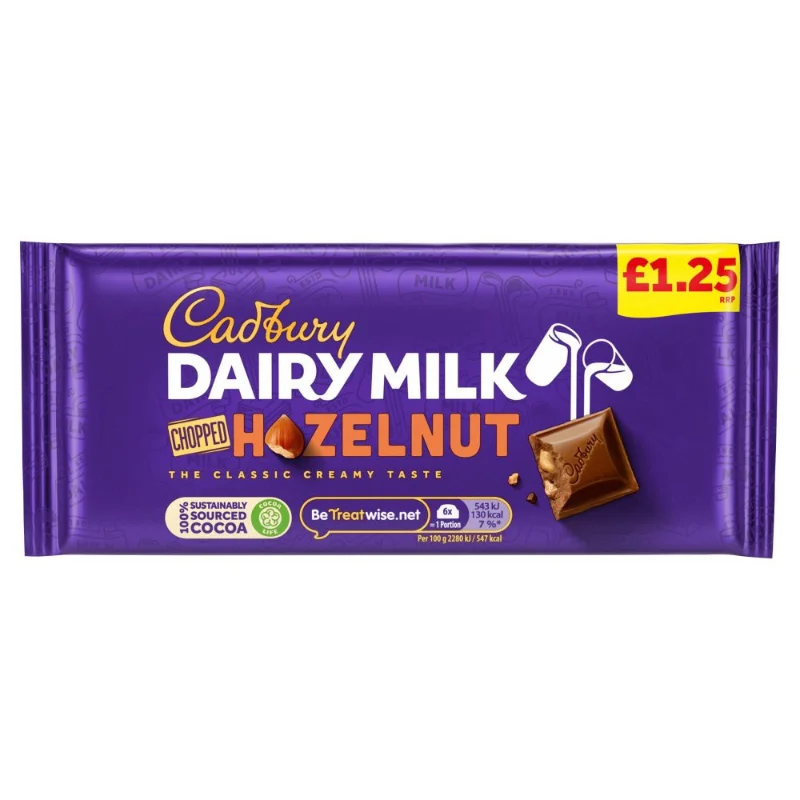 Cadbury Dairy Milk Chopped Hazelnut Chocolate - 95g