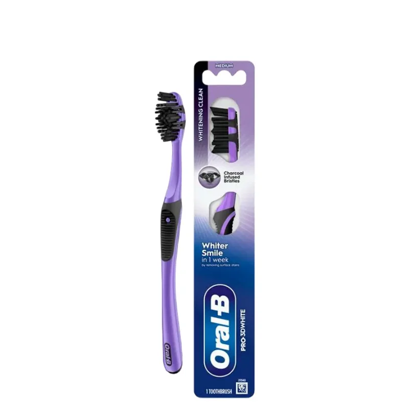 Oral-B Pro-3D White Medium Charcoal Infused Bristles Toothbrush
