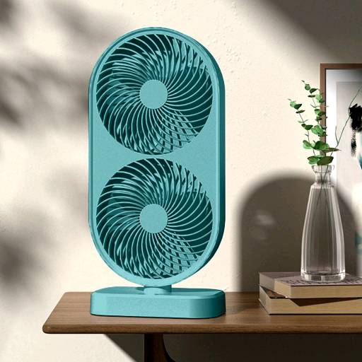 Adjustable High Speed Portable Double Head Desk Fan