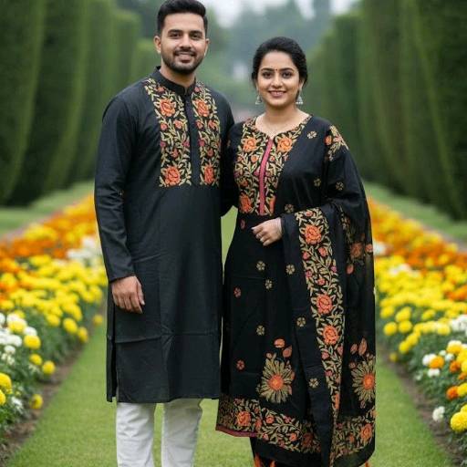 Panjabi Three Piece Couple Set