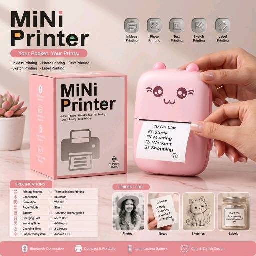 Portable Bluetooth Pocket Printer