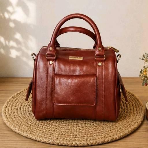 Leather Ladies Bag-Brown