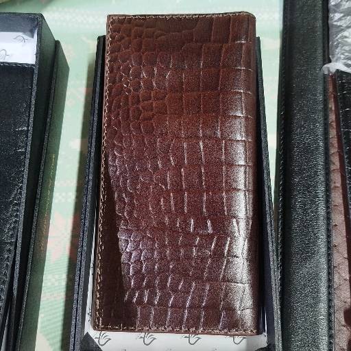 Leather Men's Money Bag- Crocodile