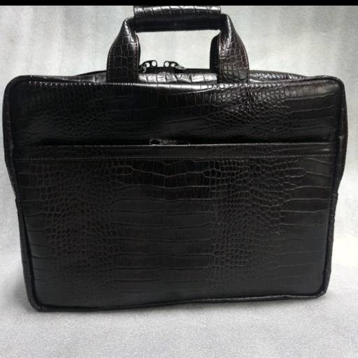 Leather office bag-black crocodile