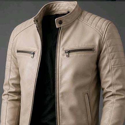Premium Leather Jacket-Off White