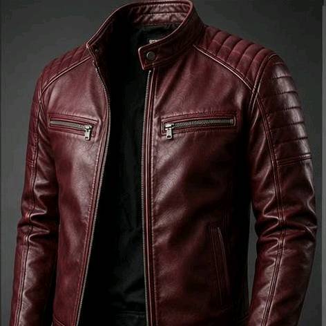 Premium Leather Jacket- Burgundy