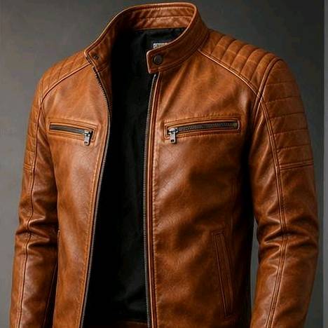 Premium Leather Jacket - Light Brown