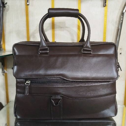 Leather office bag-Dark Chocolate