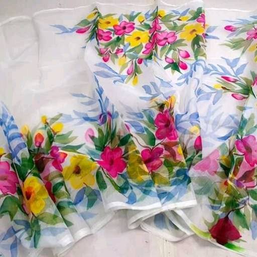 Half Silk Hand Print Saree (6 Piece)